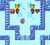 An icy cave floor with several wild Pokémon standing in the open around the player