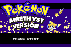 The title screen, with the Amethyst Version logo over a starry night sky and a shooting star