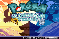 Title screen: the GS Chronicles logo over a pagoda roof, day on one side and night on the other, with Ho-Oh and Lugia silhouetted