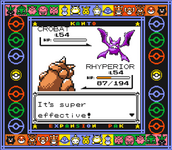 Rhyperior against a Crobat: 'It's super effective!'