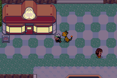 Walking through Lavaridge at night with a Growlithe following
