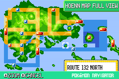The full Hoenn map in the Pokémon Navigator