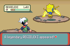 A legendary Regieleki appearing in battle
