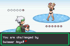 The player being challenged by Swimmer Anya out on open water