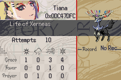 A Myth's record card for Xerneas: attempts and wins by affinity and style