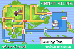 The full Hoenn map in the Pokémon Navigator