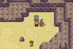 Exploring a desert cave with a companion trainer