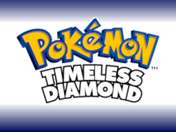 The title screen: the Pokémon Timeless Diamond logo over a plain striped background