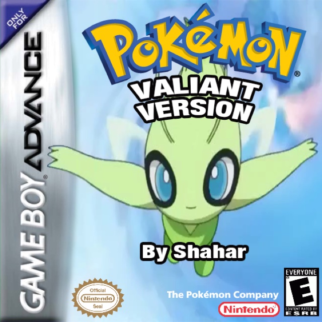 Box art for Pokémon Valiant: Celebi against a pale sky on a Game Boy Advance sleeve