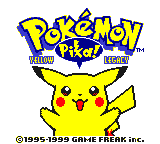 The title screen: the Pokémon logo with Yellow Legacy written under it, Pikachu below, and the 1995–1999 Game Freak copyright line