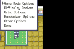The in-game options menu, with Game Mode, Difficulty and other settings